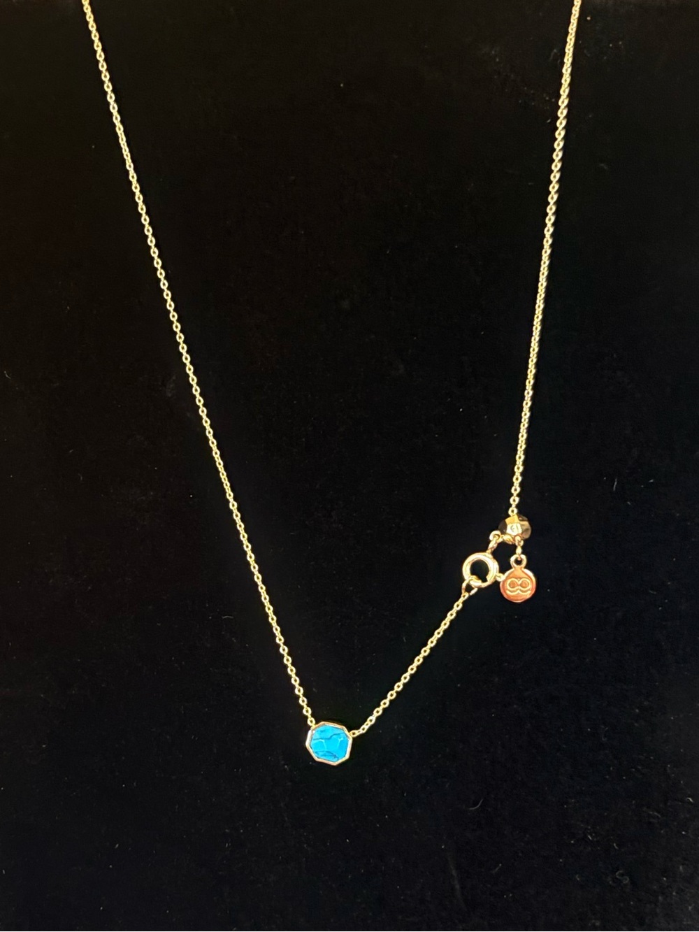 🩵Gold Venna Chain Necklace with Power Turquoise Pendant